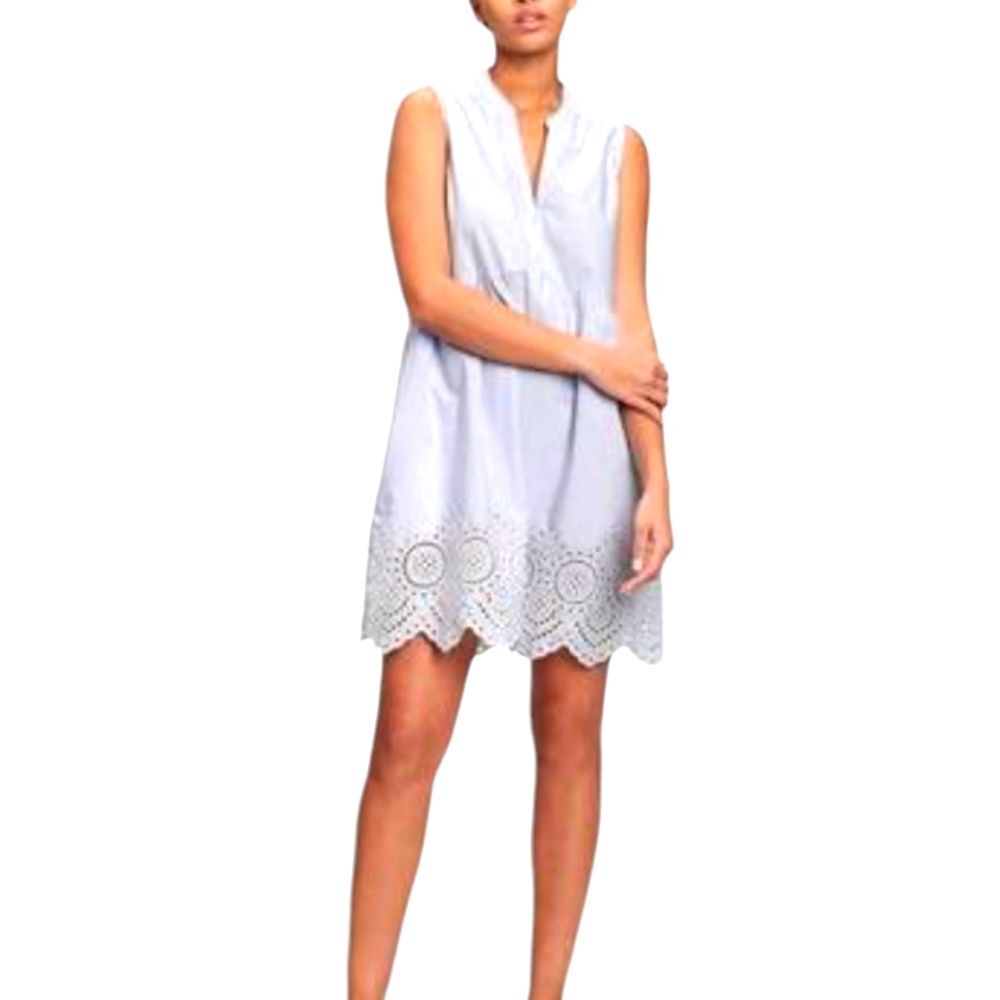 GAP Light Blue Eyelet Trim Sleeveless Shift Dress